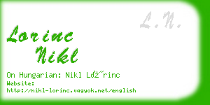 lorinc nikl business card